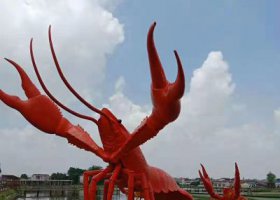 戶外創意玻璃鋼仿真動物龍蝦雕塑