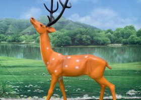公園動物園玻璃鋼仿真梅花鹿雕塑