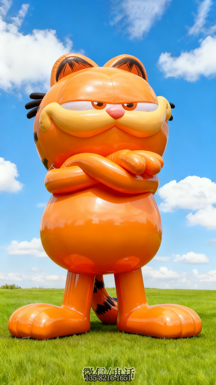不銹鋼加菲貓雕塑