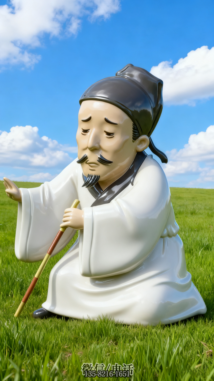 杜甫雕塑實拍圖