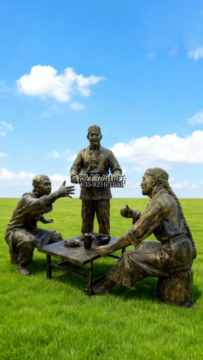 喝酒雕塑實拍圖