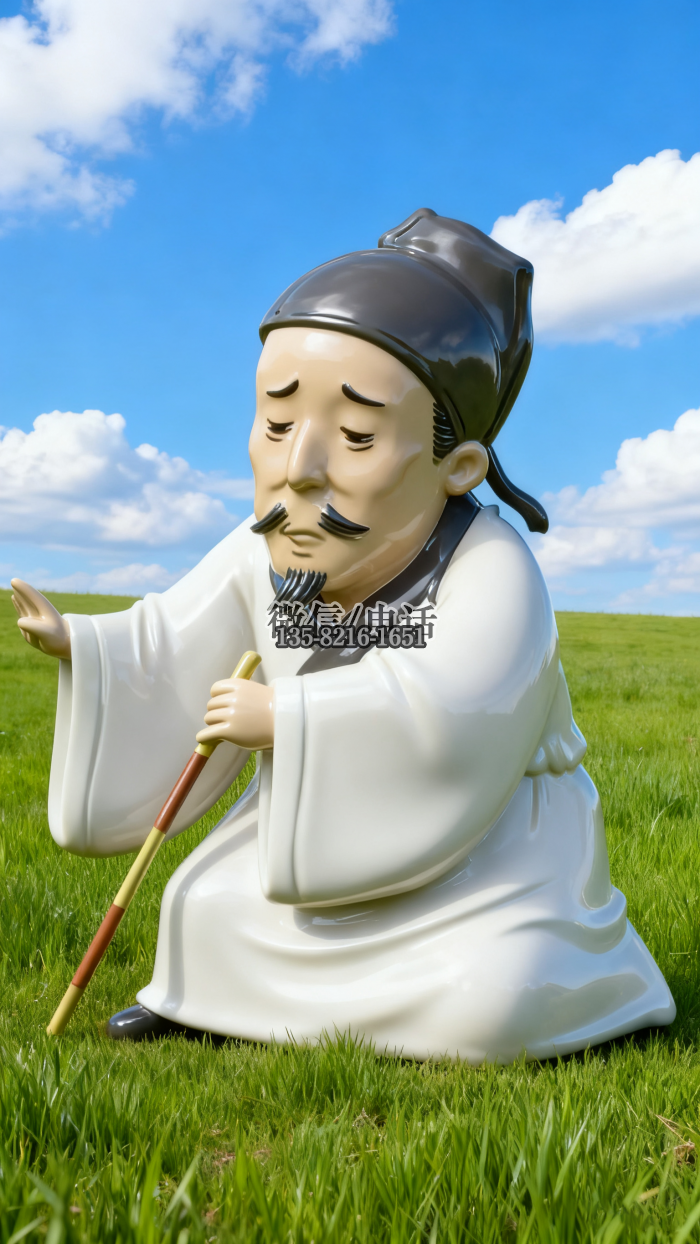 不銹鋼杜甫雕塑